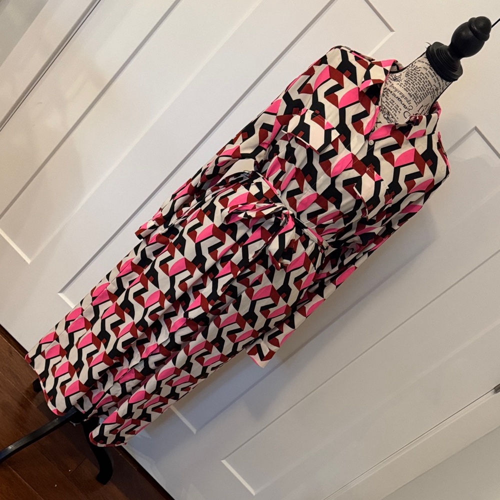 Express Geometric Pink and Black Maxi Dress